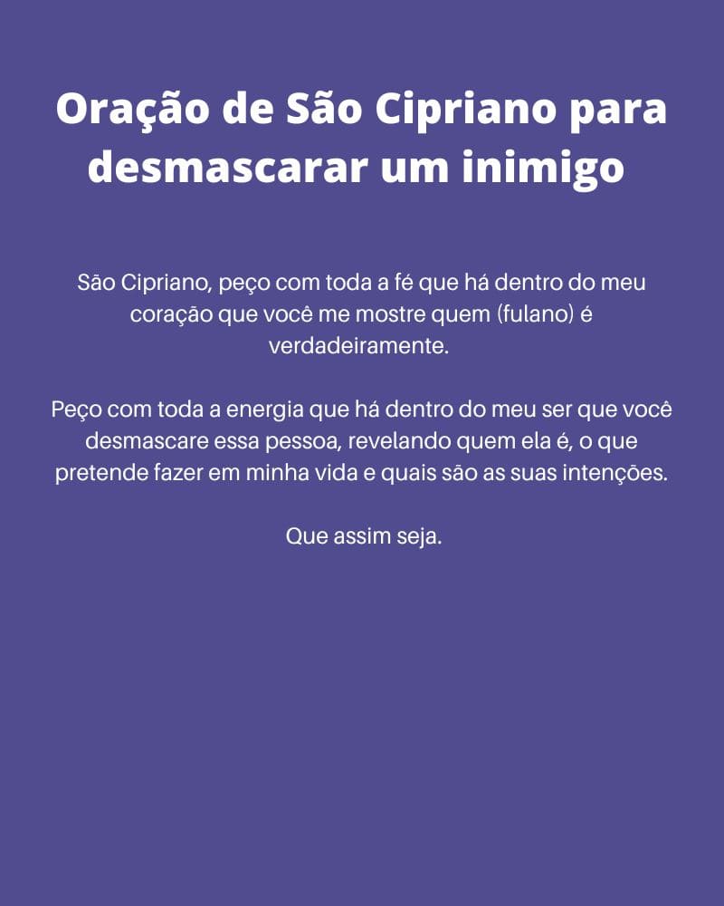 Oração de São Cipriano para desmascarar um inimigo